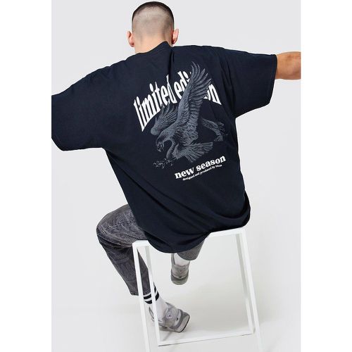 T-shirt oversize à imprimé aigle - Limited Edition - Boohooman - Modalova
