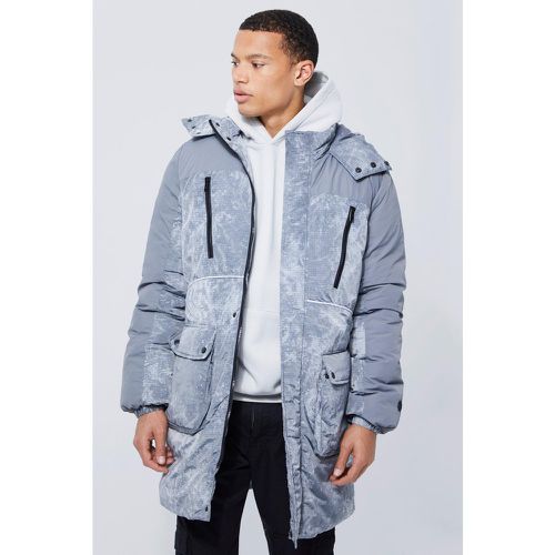 Tall - Parka à empiècement tie dye homme - M - Boohooman - Modalova