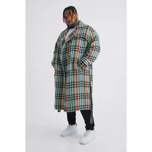 Grande taille - Manteau en laine à carreaux - XXXL - Boohooman - Modalova