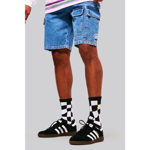 Chaussettes à carreaux brodés - ONE SIZE - Boohooman - Modalova