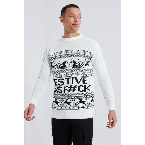 Tall - Pull de Noël à slogan - S - Boohooman - Modalova