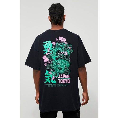 T-shirt oversize à imprimé dragon dans le dos - Boohooman - Modalova