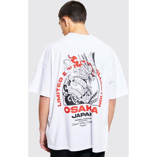 T-shirt oversize à col montant et imprimé Samouraï - Boohooman - Modalova