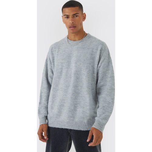 Pull oversize en maille brossée à col ras-du-cou - XL - Boohooman - Modalova