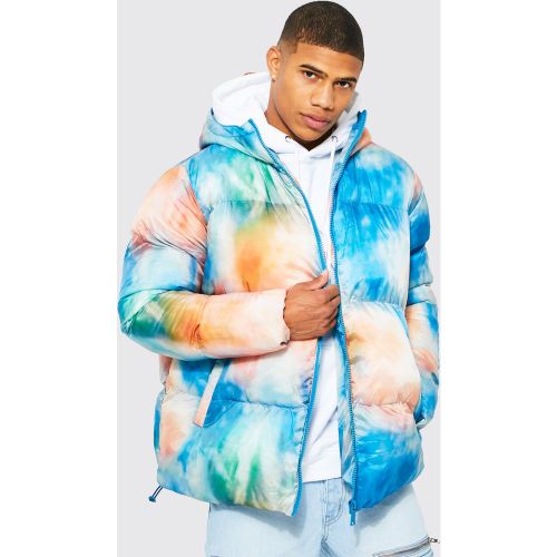 Doudoune tie dye à capuche - S - Boohooman - Modalova