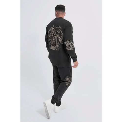 Ensemble de survêtement oversize à imprimé dragon - S - Boohooman - Modalova