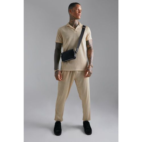Ensemble plissé avec polo et jogging - L - Boohooman - Modalova