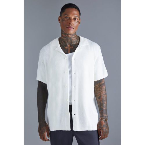 Chemise plissée à manches courtes homme - XS - Boohooman - Modalova