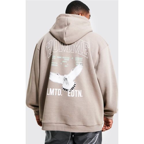 Grande taille - Sweat à capuche oversize à imprimé colombe - XXXXL - Boohooman - Modalova