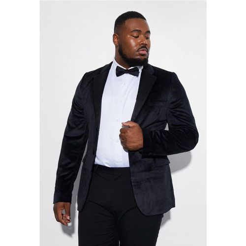 Grande taille - Veste de costume cintrée satinée en velours - 48 - Boohooman - Modalova