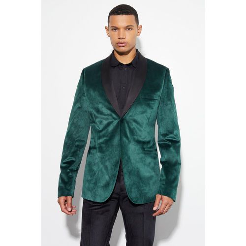 Tall - Blazer satiné en velours - 42 - Boohooman - Modalova