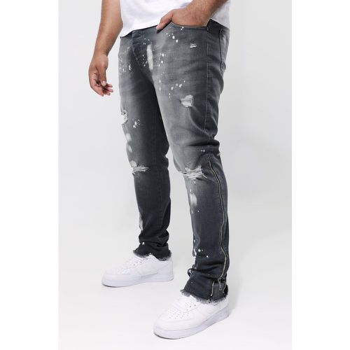 Grande taille - Jean skinny zippé - 42 - Boohooman - Modalova