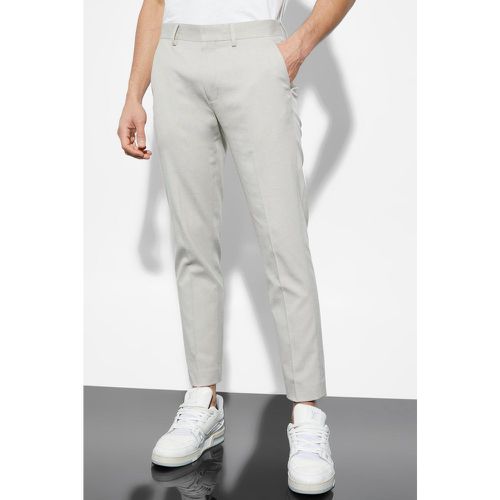 Pantalon de costume slim court en lin - 32 - Boohooman - Modalova