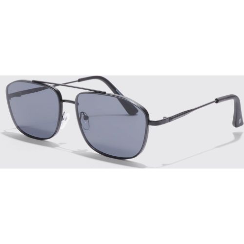 Lunettes de soleil style navigateur à monture métallique - ONE SIZE - Boohooman - Modalova