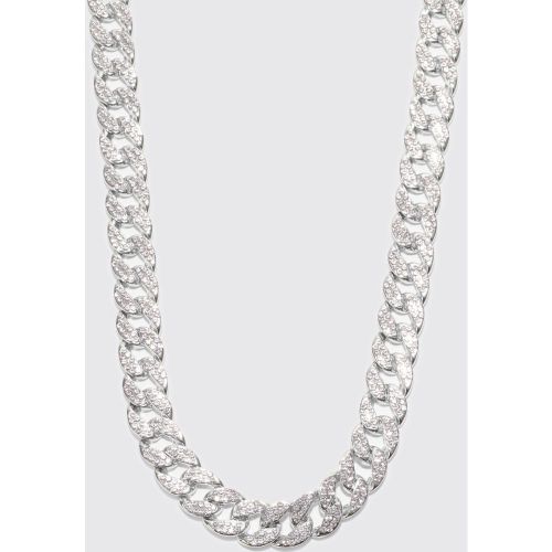 Collier à chaîne cubaine épaisse et strassé - ONE SIZE - Boohooman - Modalova