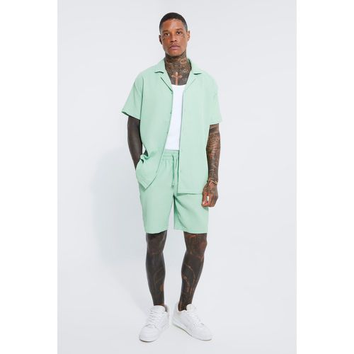 Ensemble oversize avec chemise plissée et short - M - Boohooman - Modalova