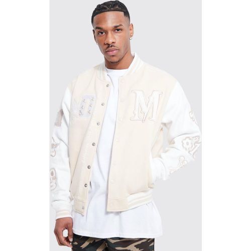 Veste ample universitaire en jersey - S - Boohooman - Modalova