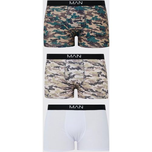 Grande taille - Lot de 3 boxers à imprimé camouflage - XXL - Boohooman - Modalova