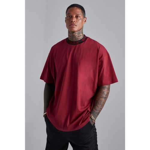 T-shirt oversize côtelé à imprimé gothique - MAN - M - Boohooman - Modalova