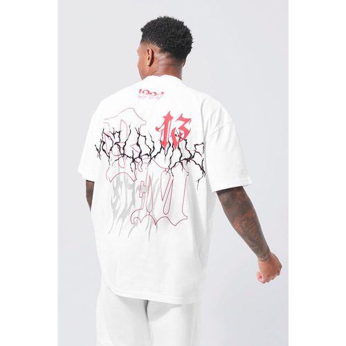 T-shirt oversize à col montant et imprimé graffiti - S - Boohooman - Modalova