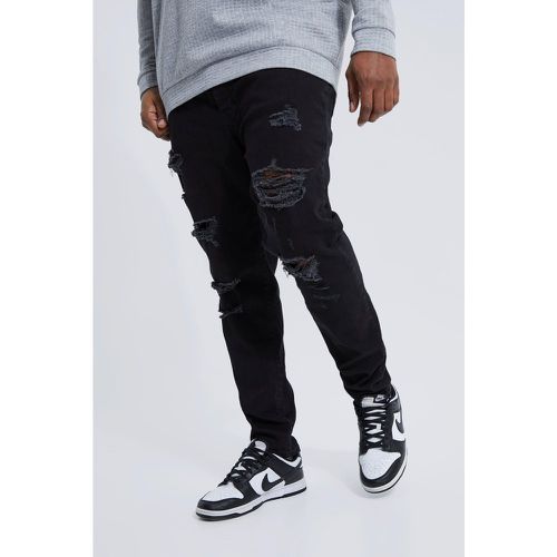 Grande taille - Jean skinny stretch à déchirures - 38 - Boohooman - Modalova