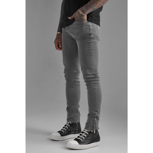 Jean skinny zippé - 34R - Boohooman - Modalova