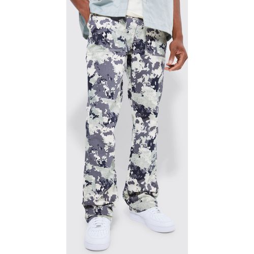 Pantalon slim imprimé camouflage - - 28R - Boohooman - Modalova