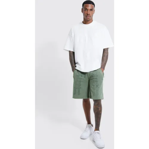 Ensemble oversize avec t-shirt délavé et short homme - XL - Boohooman - Modalova