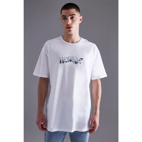 T-shirt oversize à logo métallisé - Boohooman - Modalova