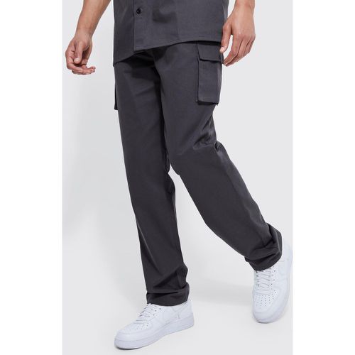 Tall - Pantalon cargo droit à taille élastique - M - Boohooman - Modalova