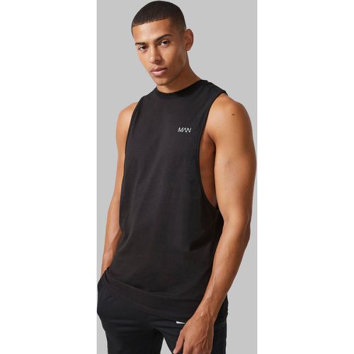 Débardeur de sport à découpes et logo - MAN Active - XL - Boohooman - Modalova