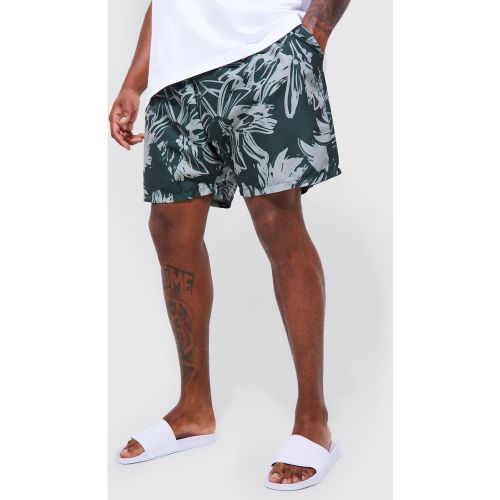 Grande taille - Short de bain mi-long fleuri - XXXXL - Boohooman - Modalova