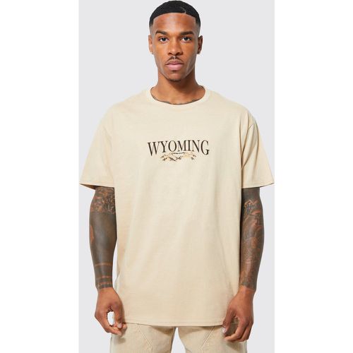 T-shirt oversize à slogan Wyoming - Boohooman - Modalova