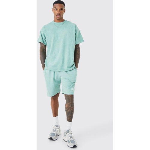 Ensemble oversize surteint à t-shirt imprimé - M - Boohooman - Modalova