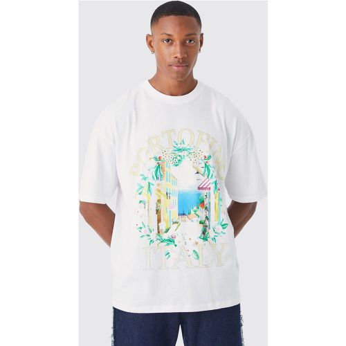 T-shirt oversize imprimé Portofino - Boohooman - Modalova