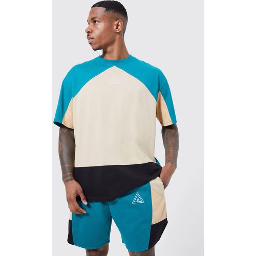 T-shirt oversize color block - M - Boohooman - Modalova