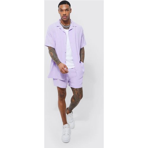 Ensemble oversize en lin avec chemise et short - L - Boohooman - Modalova