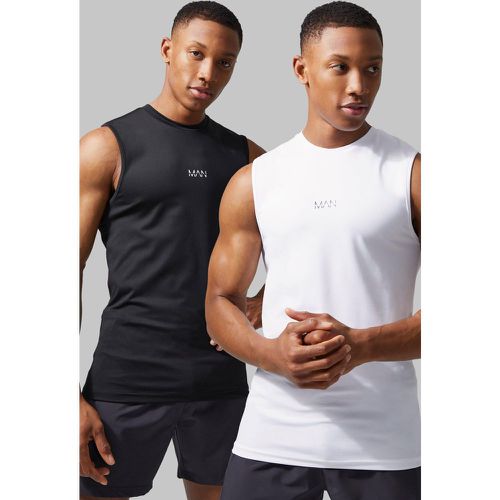 Lot de 2 débardeurs de compression - MAN Active - S - Boohooman - Modalova