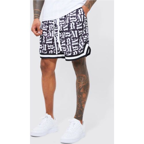 Short de basket ample en mesh à imprimé BM - XL - Boohooman - Modalova