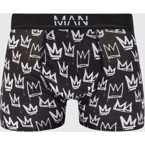 Boxer à imprimé couronne - M - Boohooman - Modalova