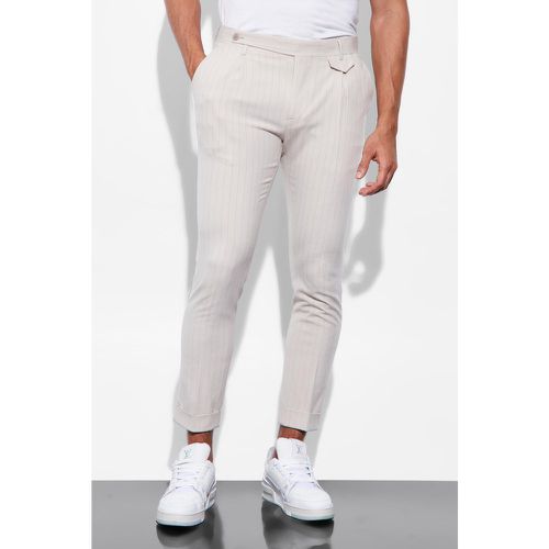 Pantalon de costume court à rayures - 36R - Boohooman - Modalova