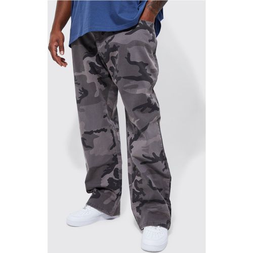 Grande taille - Pantalon large imprimé camouflage délavé - - 40R - Boohooman - Modalova