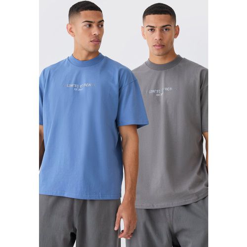 Lot de 2 t-shirts oversize épais - S - Boohooman - Modalova