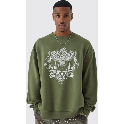 Sweat oversize imprimé crâne homme - S - Boohooman - Modalova