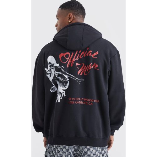 Sweat à capuche oversize zippé imprimé - Offcl - M - Boohooman - Modalova