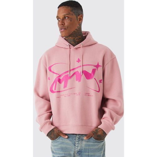 Sweat à capuche oversize imprimé papillon - MAN - S - Boohooman - Modalova