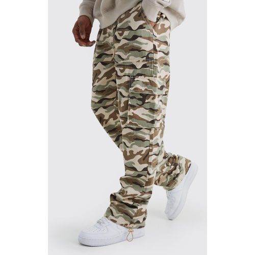 Pantalon cargo ample imprimé camouflage - 28 - Boohooman - Modalova