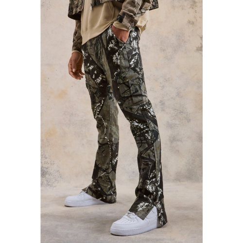 Pantalon cargo slim imprimé camouflage - 34 - Boohooman - Modalova