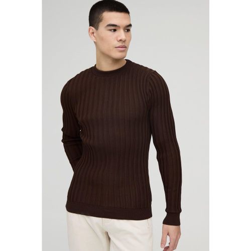 Pull moulant côtelé à manches longues - S - Boohooman - Modalova