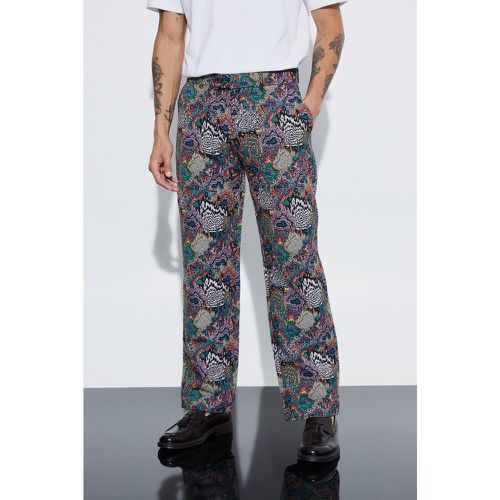 Pantalon de costume large à motif tapisserie - 32 - Boohooman - Modalova